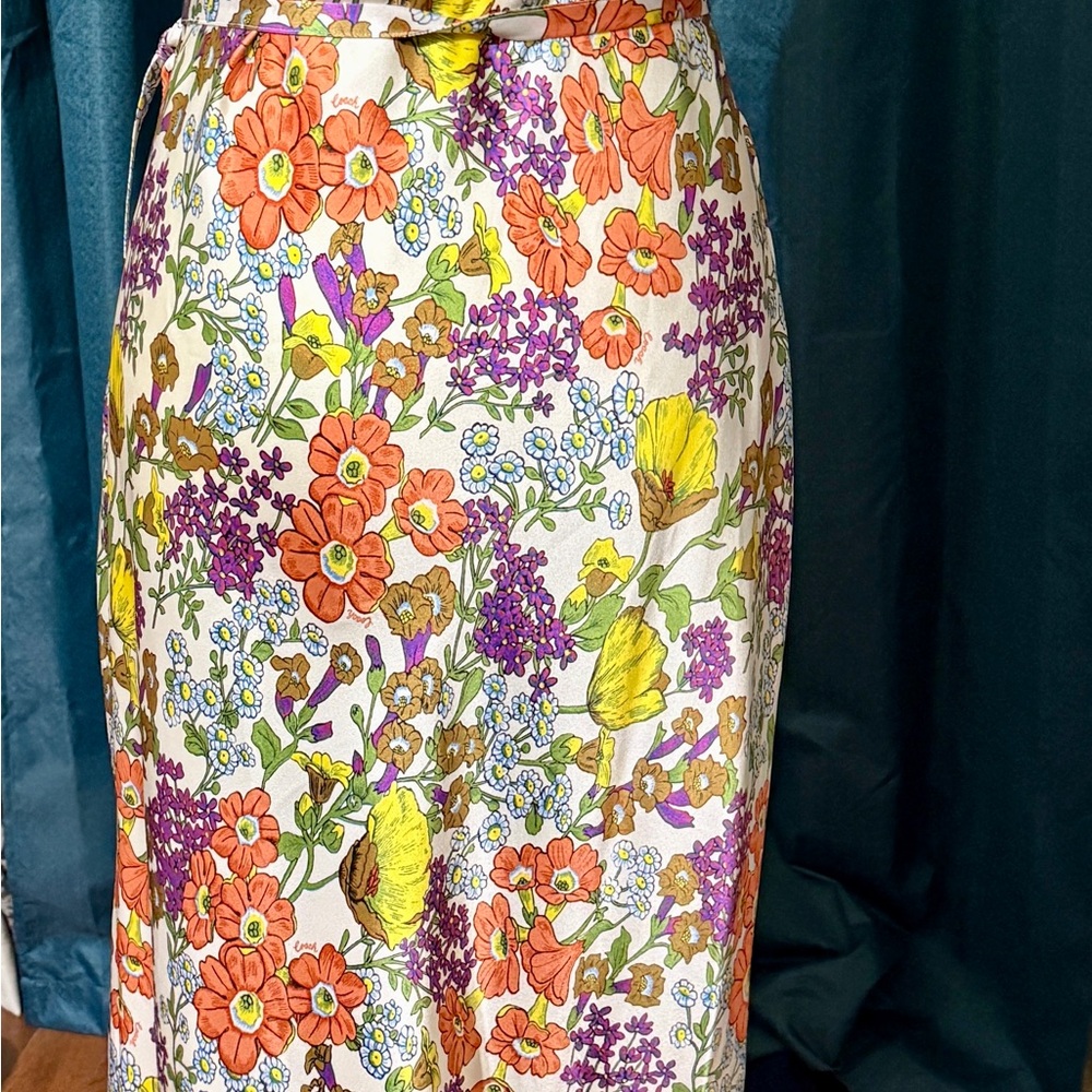 Coach Womens 100 % silk summer Midi Dress xl NWT spring summer XL - Picture 15 of 15